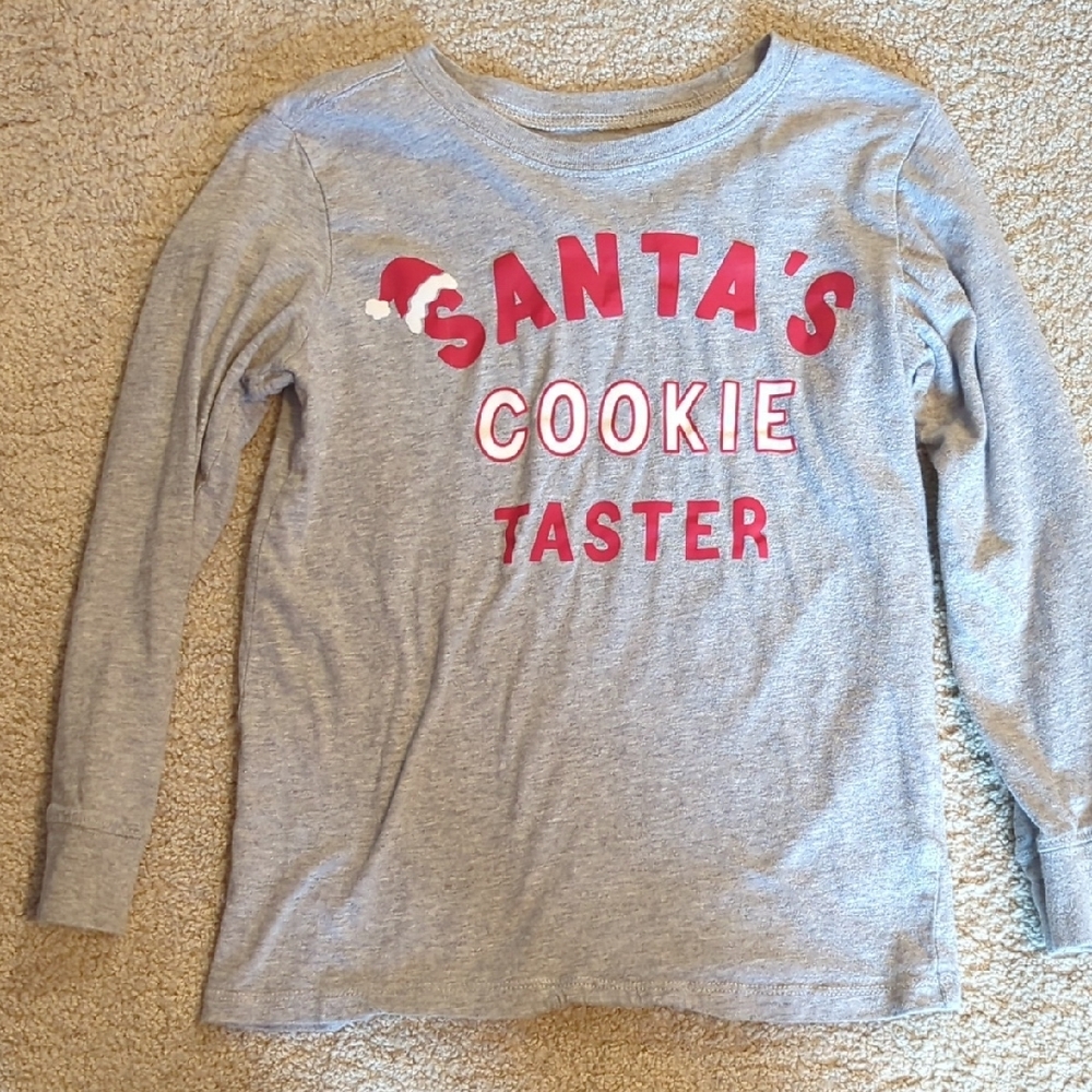 Gray Santa's Cookie Taster Kids Shirt